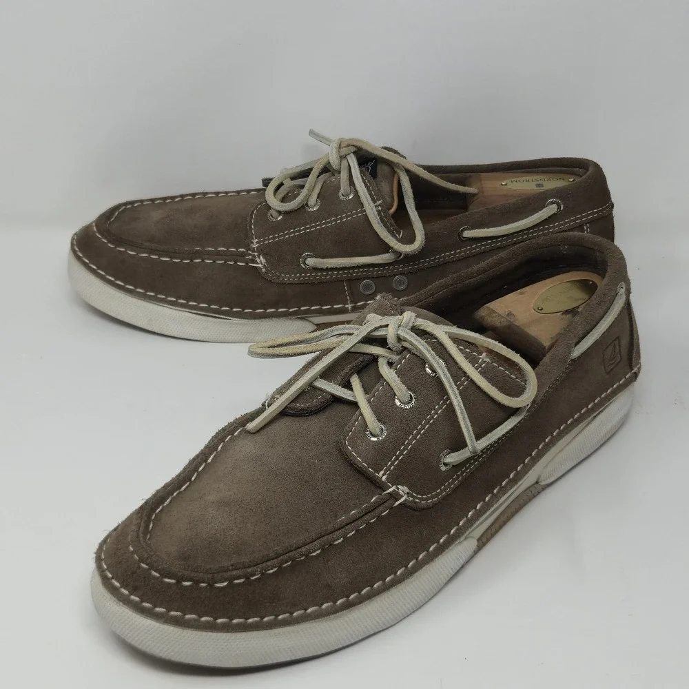 Men's Sperry Top-Sider Brown Suede Boat Shoes O784157 Sz 12M Replaced Insoles
